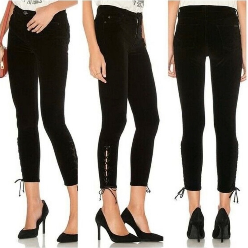 Hudson Velvet Ankle Lace Up Pants. Size 27